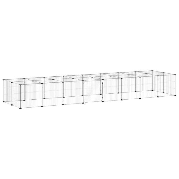 vidaXL 36-piece Pet Cage with Door Black 35x35 cm Steel