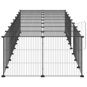 vidaXL 36-piece Pet Cage with Door Black 35x35 cm Steel