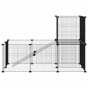 vidaXL 20-piece Pet Cage with Door Black 35x35 cm Steel