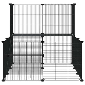 vidaXL 20-piece Pet Cage with Door Black 35x35 cm Steel