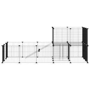 vidaXL 36-piece Pet Cage with Door Black 35x35 cm Steel