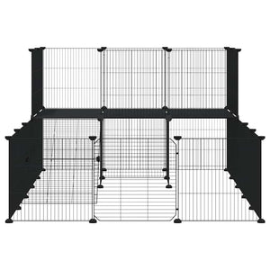 vidaXL 36-piece Pet Cage with Door Black 35x35 cm Steel