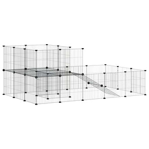 vidaXL 36-piece Pet Cage with Door Black 35x35 cm Steel