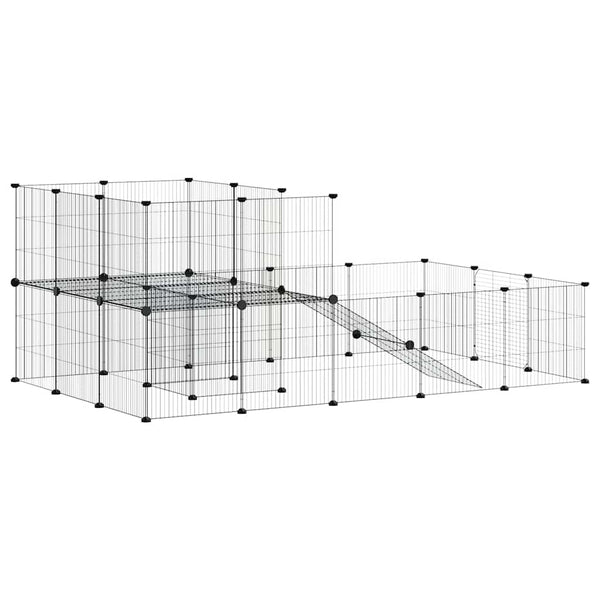 vidaXL 36-piece Pet Cage with Door Black 35x35 cm Steel