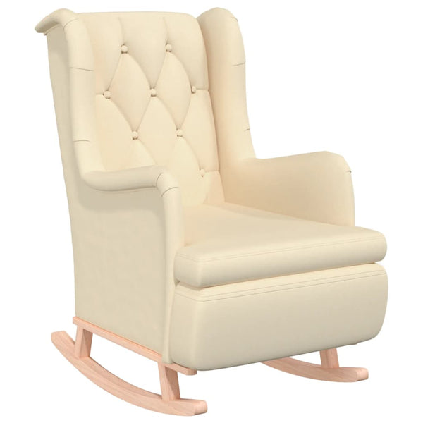 vidaXL Rocking Chair with Footstool Cream Fabric
