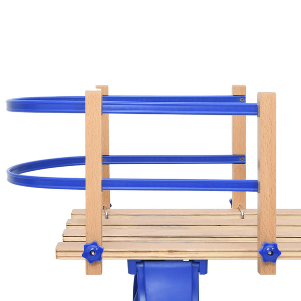 Blau Schlitten Rückenlehne Holz
