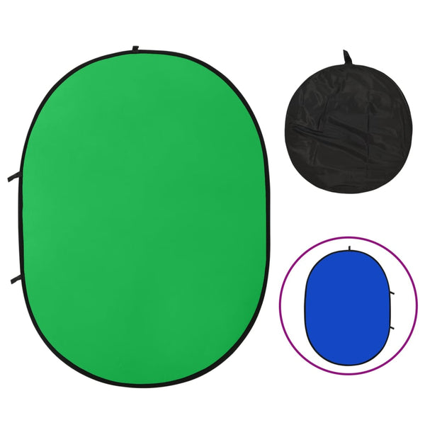 vidaXL 2-in-1 Oval Green Blue Photo Background 200x150 cm