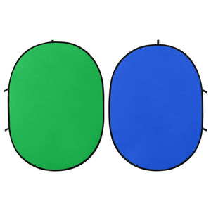vidaXL 2-in-1 Oval Green Blue Photo Background 200x150 cm