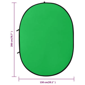 vidaXL 2-in-1 Oval Green Blue Photo Background 200x150 cm