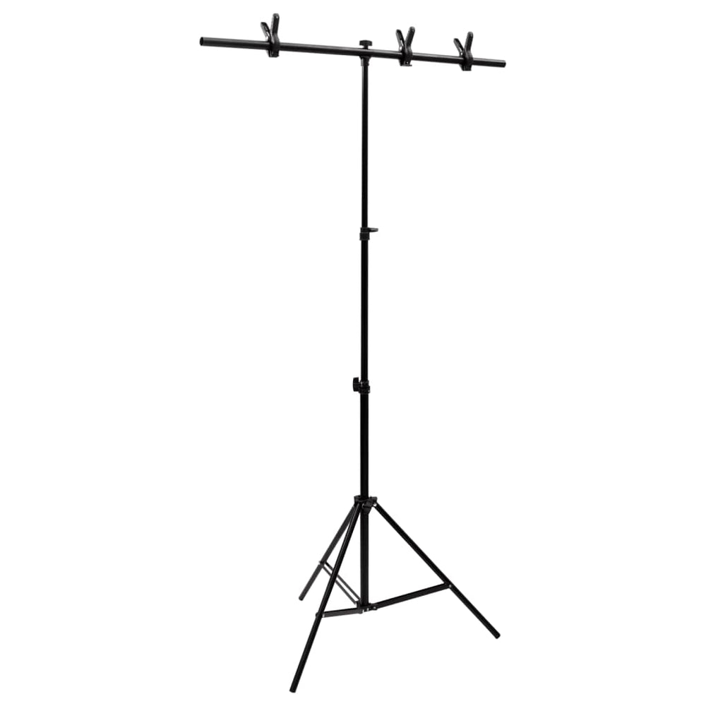 vidaXL T-Shaped Backdrop Stand Black 91x60x(70-200) cm