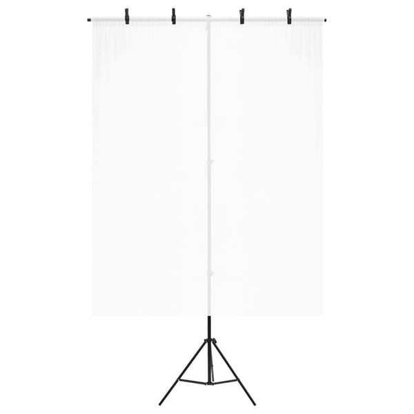 vidaXL T-Shaped Background Stand Black 151x60x(70-200) cm