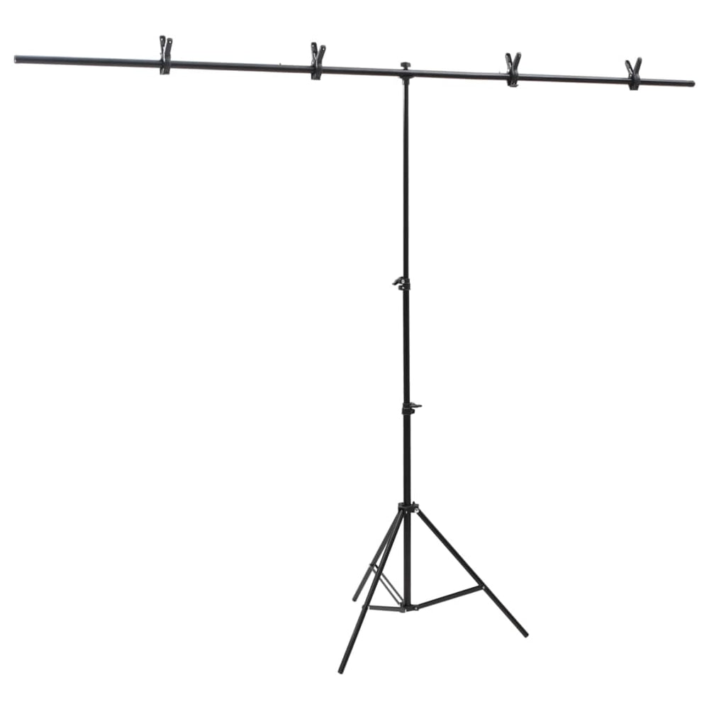 vidaXL T-Shaped Backdrop Stand Black 201x60x(70-200) cm