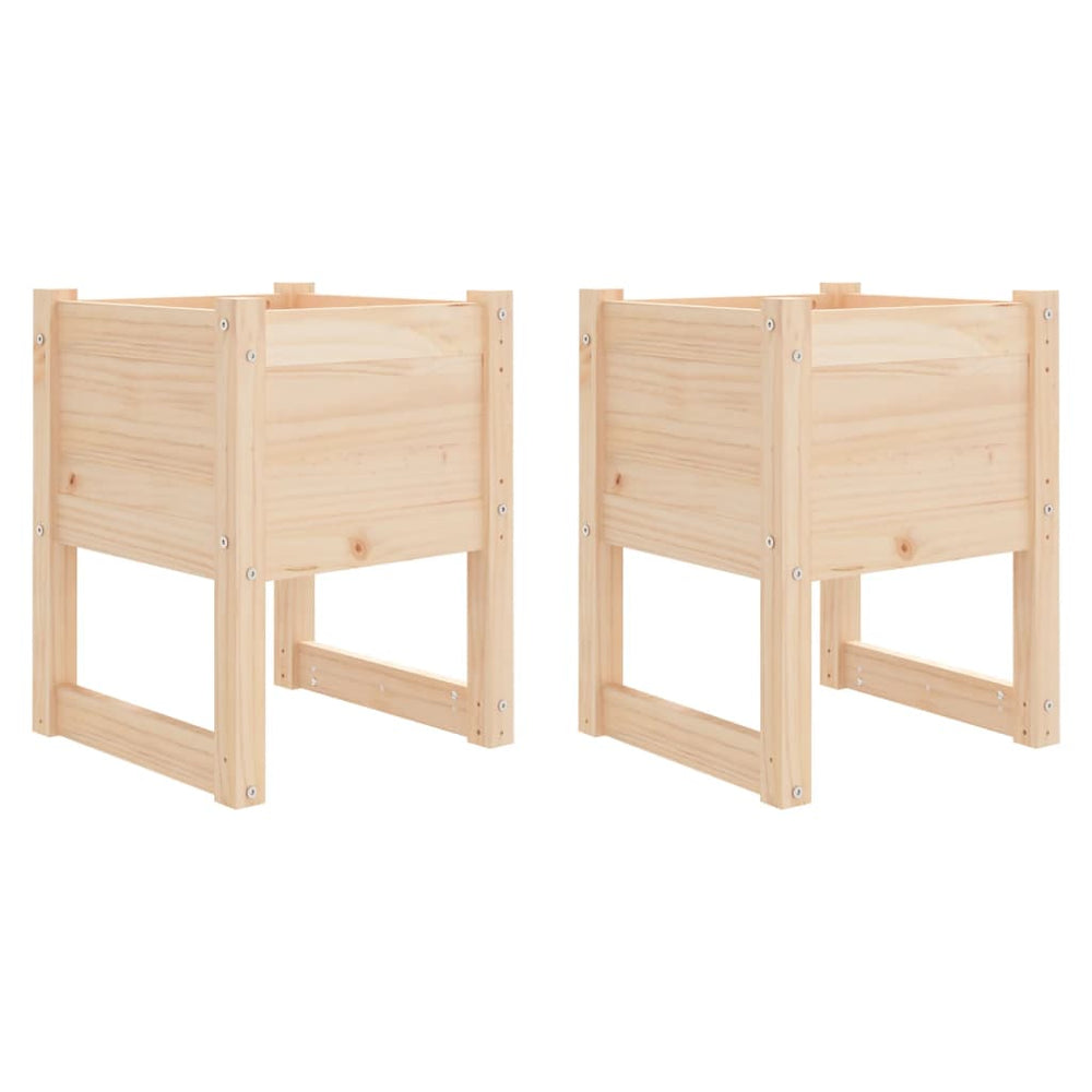 vidaXL Planters 2 pcs. 40x40x52.5 cm Solid Pine Wood
