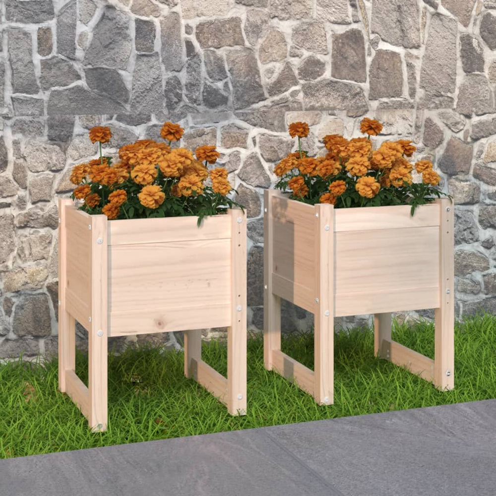 vidaXL Planters 2 pcs. 40x40x52.5 cm Solid Pine Wood