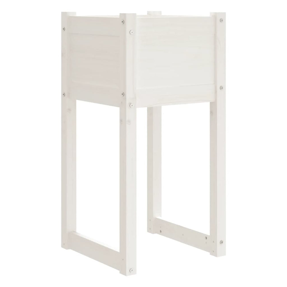 vidaXL Planter White 40x40x81 cm Solid Pine Wood