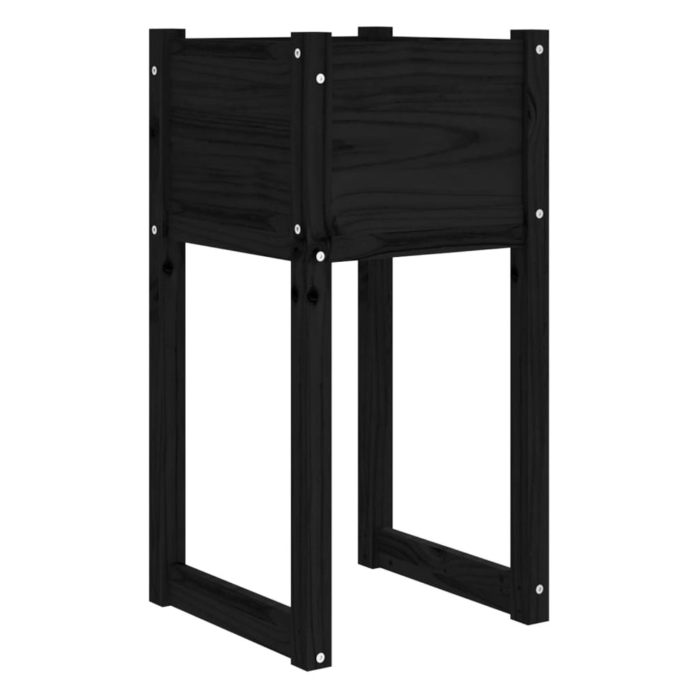 vidaXL Planter Black 40x40x81 cm Solid Pine Wood