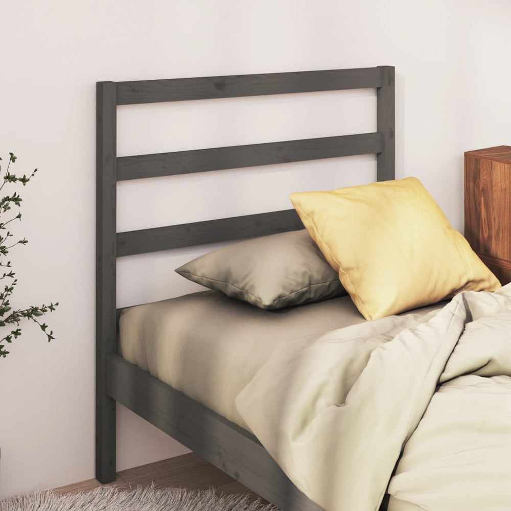 vidaXL Headboard Grey 95x4x100 cm Solid Pine Wood