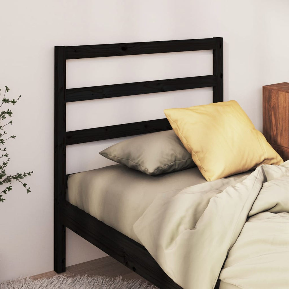 vidaXL Headboard Black 95x4x100 cm Solid Pine Wood