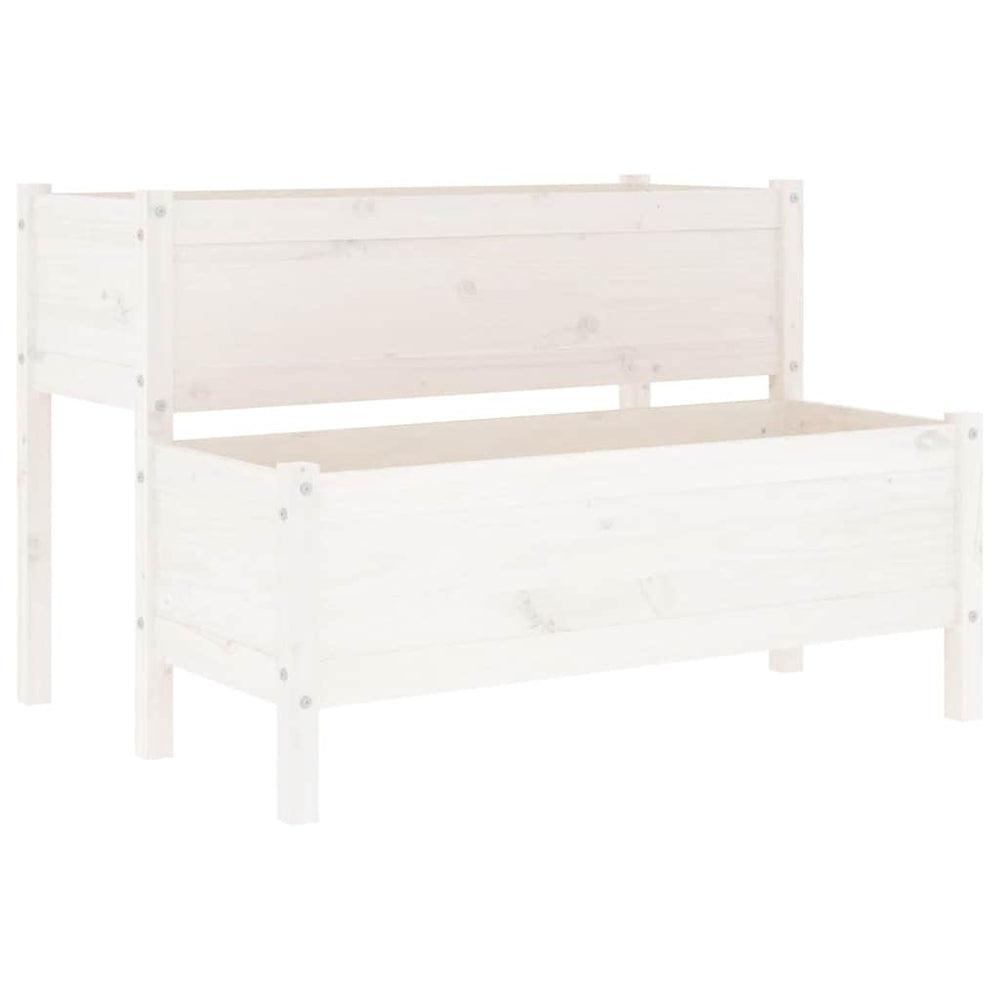 vidaXL Raised Garden Bed White 110x84x75 cm Solid Pine Wood