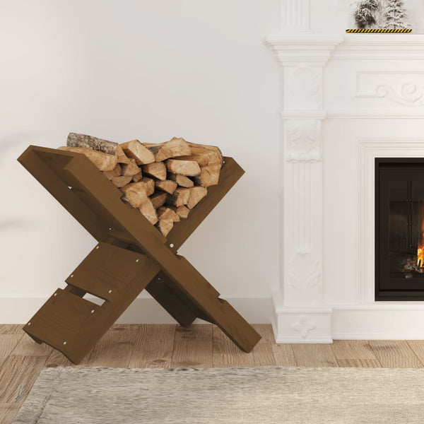 vidaXL Firewood Rack Honey Brown 47x39.5x48 cm Solid Pine Wood