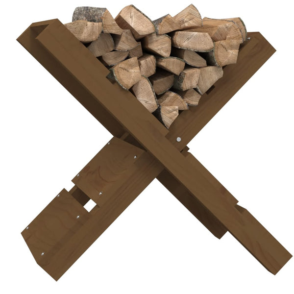 vidaXL Firewood Rack Honey Brown 47x39.5x48 cm Solid Pine Wood