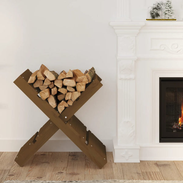 vidaXL Firewood Rack Honey Brown 47x39.5x48 cm Solid Pine Wood