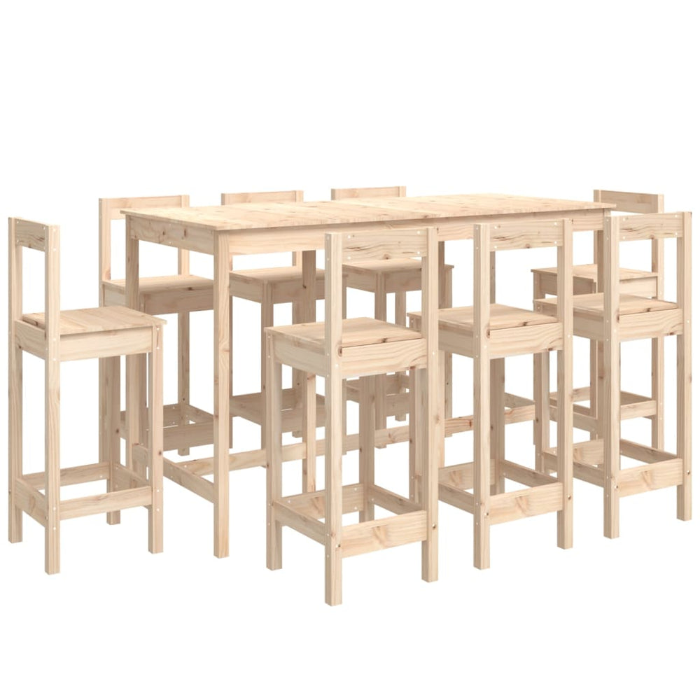 vidaXL 9-piece Bar Set Solid Pine Wood