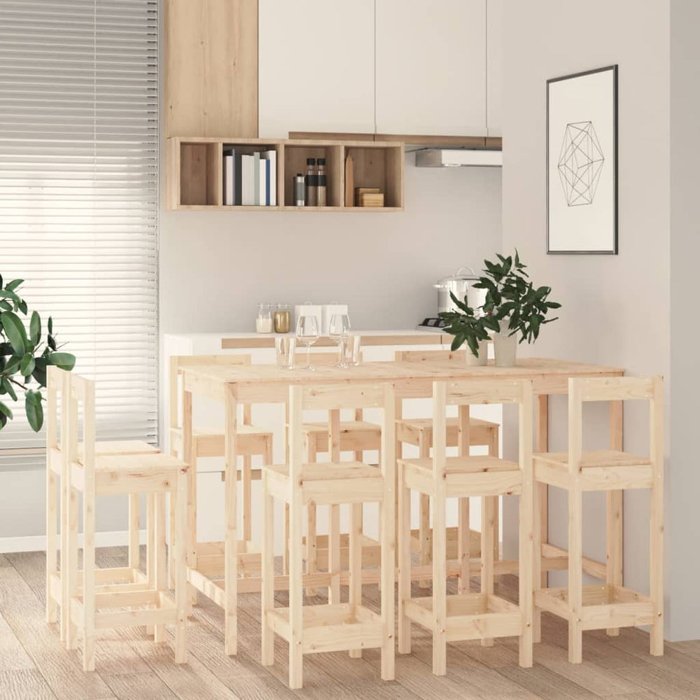 vidaXL 9-piece Bar Set Solid Pine Wood