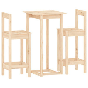 vidaXL 3-Piece Bar Set Solid Pine Wood