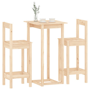 vidaXL 3-Piece Bar Set Solid Pine Wood