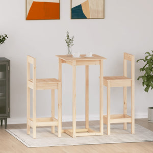 vidaXL 3-Piece Bar Set Solid Pine Wood
