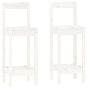 vidaXL 3-Piece Bar Set White Solid Pine Wood