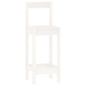 vidaXL 3-Piece Bar Set White Solid Pine Wood