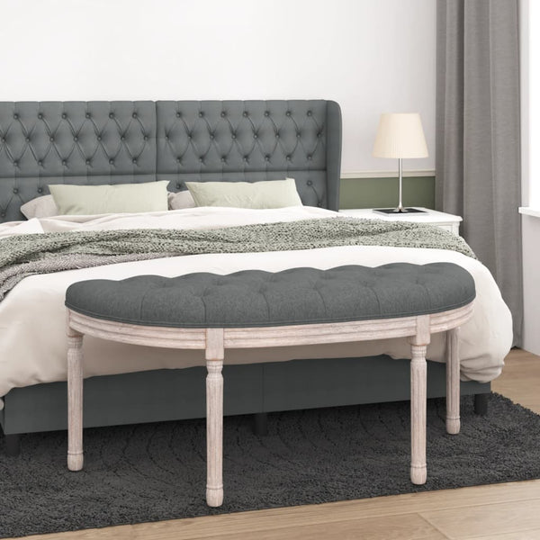 vidaXL Bench Dark Grey 110.5x45x49 cm Fabric