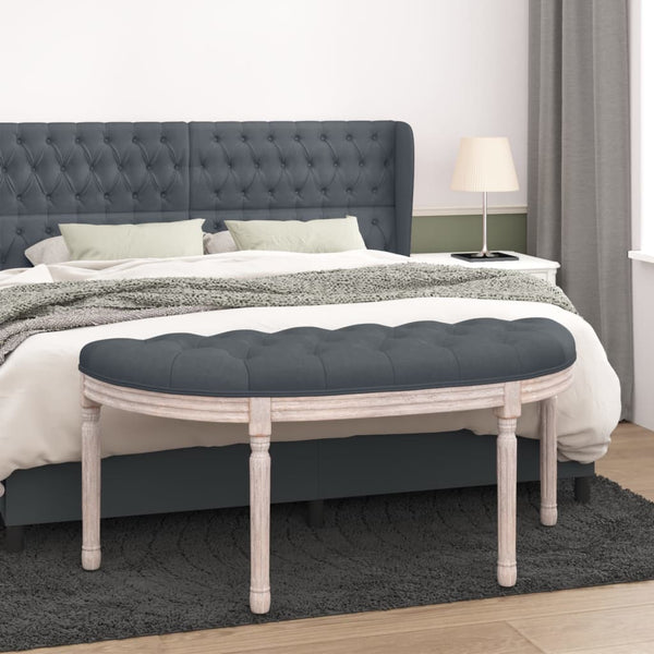 vidaXL Storage Bench Dark Grey 110.5x45x49 cm Velvet