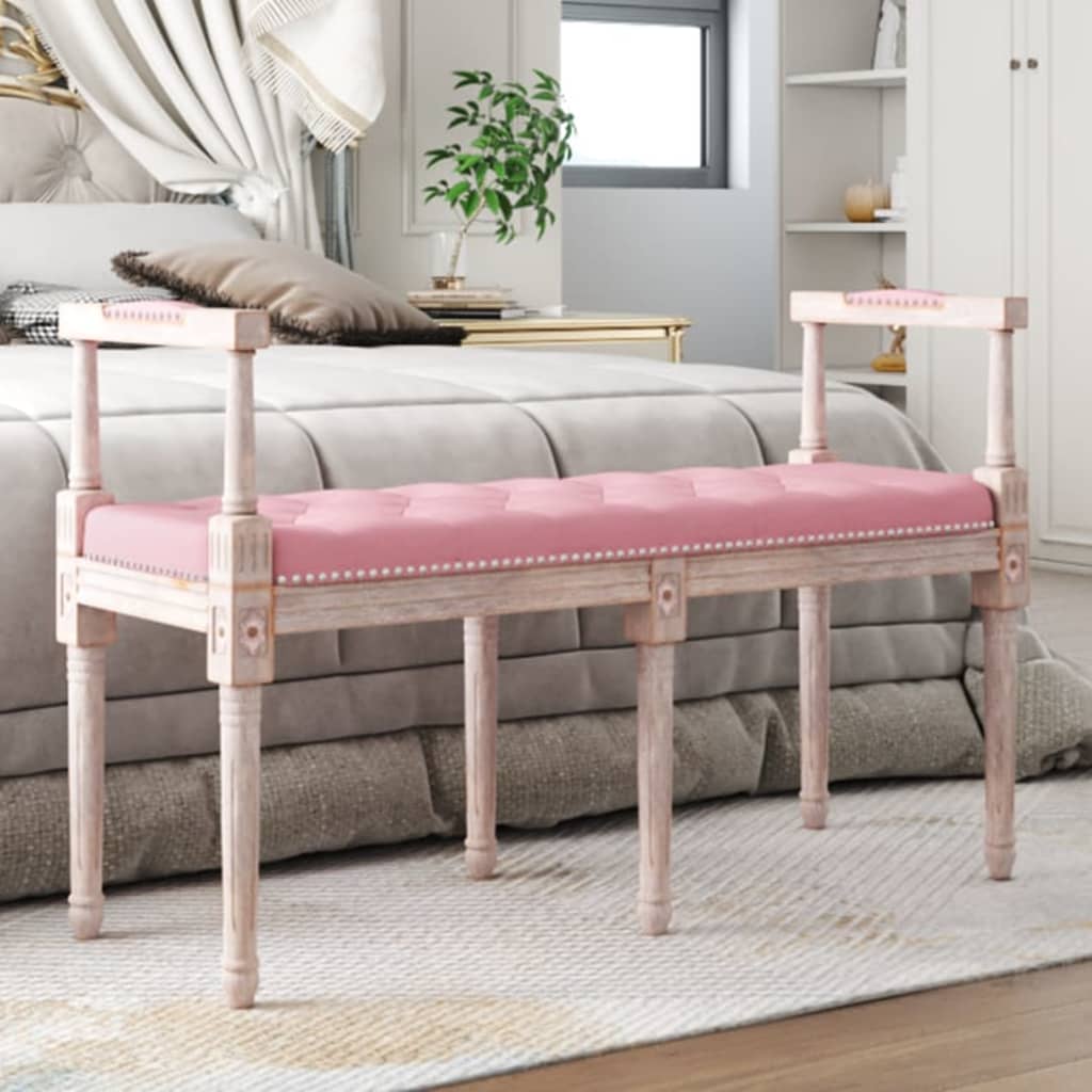 vidaXL Bench Pink 110x40x70 cm Velvet