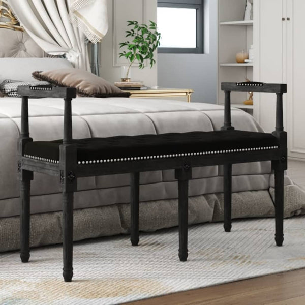 vidaXL Bench Black 110x40x70 cm Velvet