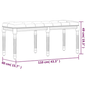 vidaXL Bench Dark Gray 110x40x49 cm Velvet