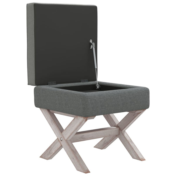 vidaXL Ottoman with Storage Dark Grey 45x45x49 cm Fabric