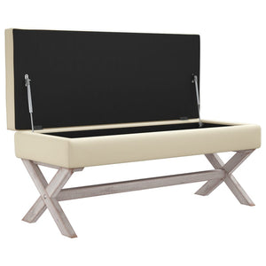 vidaXL Storage Bench 110x45x49 cm Linen