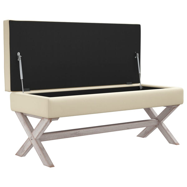 vidaXL Storage Bench 110x45x49 cm Linen