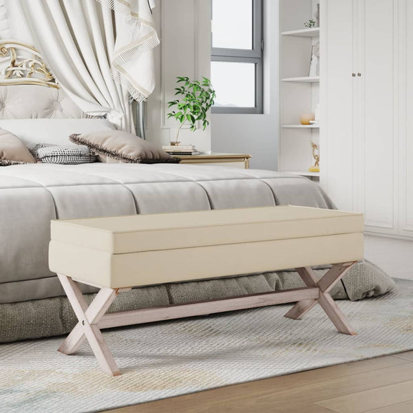 vidaXL Storage Bench 110x45x49 cm Linen