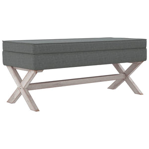 vidaXL Storage Ottoman Dark Grey 110x45x49 cm Fabric