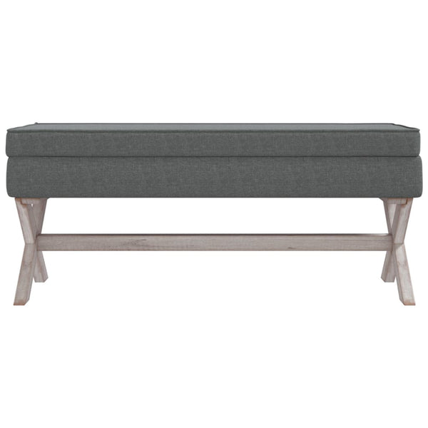 vidaXL Storage Ottoman Dark Grey 110x45x49 cm Fabric