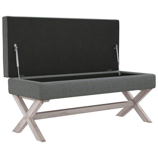 vidaXL Storage Ottoman Dark Grey 110x45x49 cm Fabric