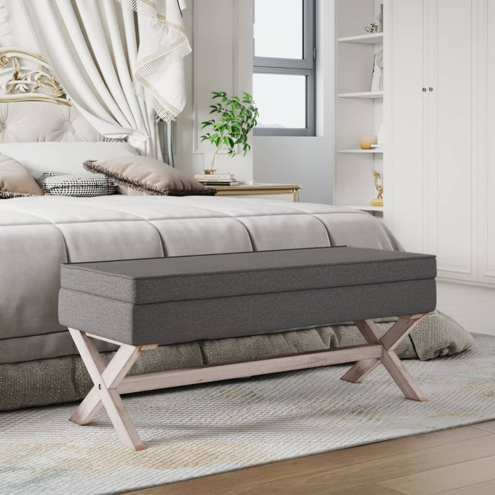 vidaXL Storage Ottoman Dark Grey 110x45x49 cm Fabric