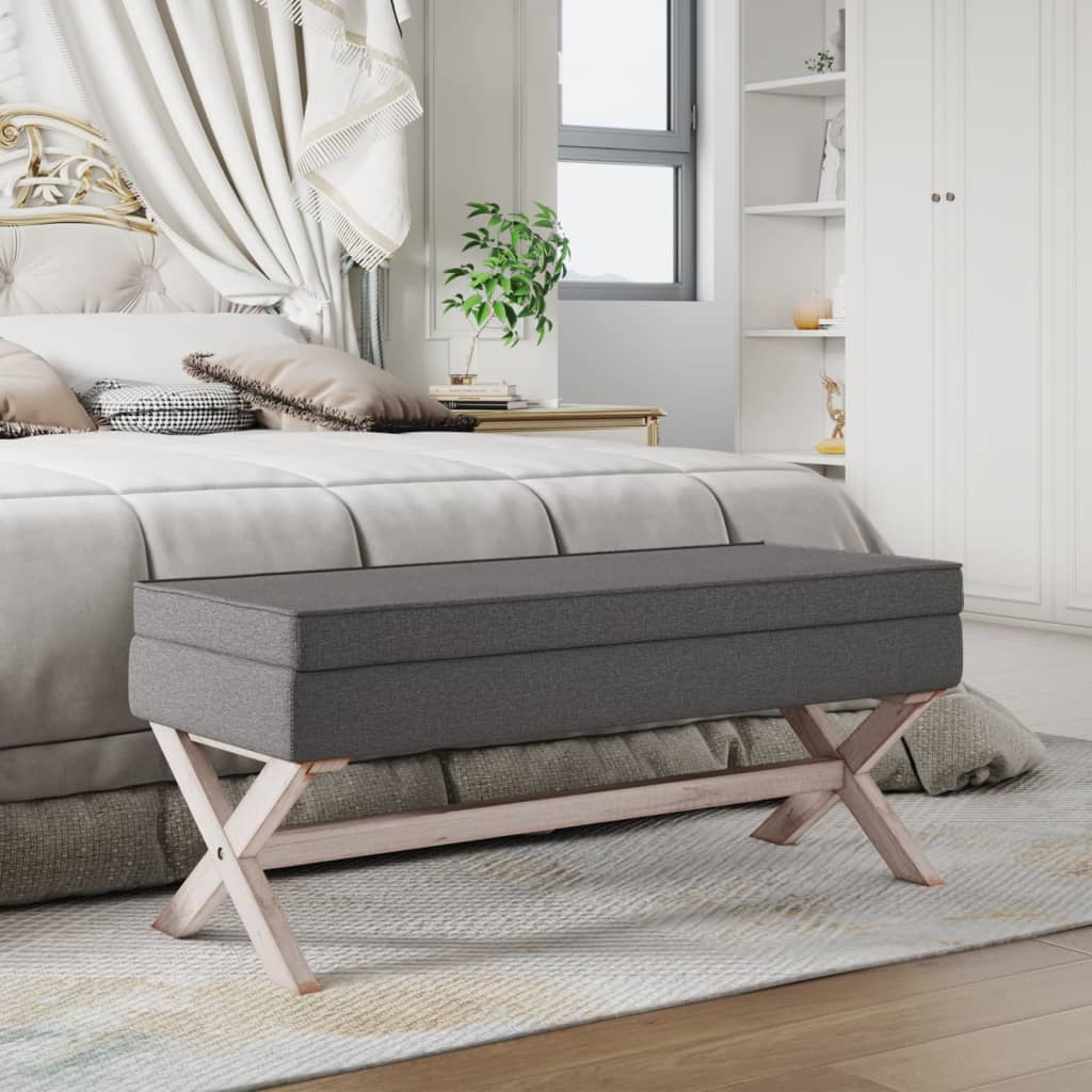 vidaXL Storage Ottoman Dark Grey 110x45x49 cm Fabric