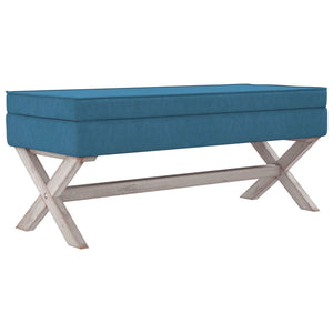 vidaXL Storage Bench Blue 110x45x49 cm Velvet