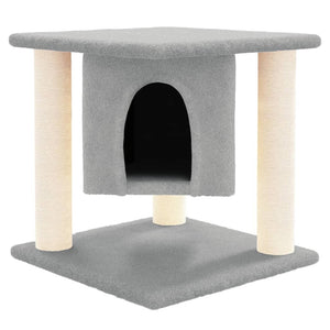 vidaXL Cat Tree with Sisal Scratching Posts Light Grey 37 cm