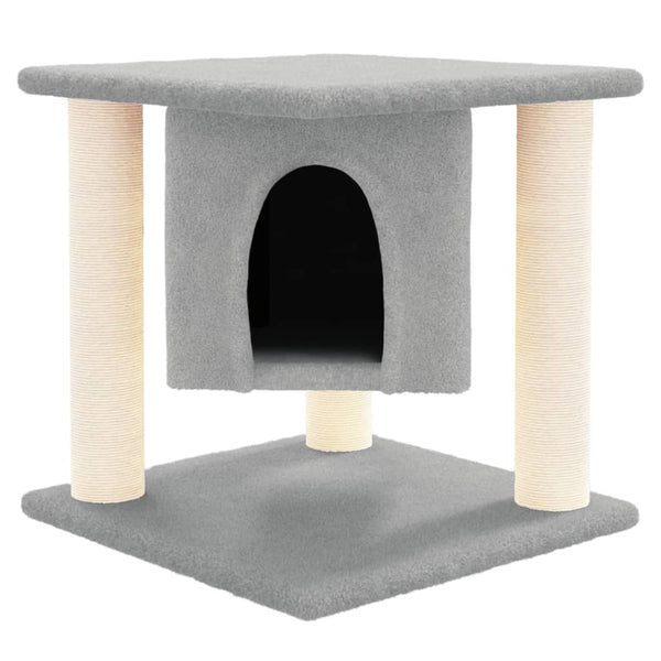 vidaXL Cat Tree with Sisal Scratching Posts Light Grey 37 cm